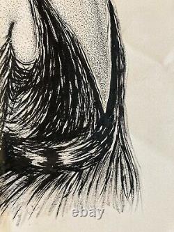 Very beautiful drawing 1950 Ancient ink woman with hat Art Deco To identify