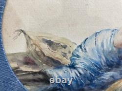 Very beautiful watercolor painting: Erotic Deco Art Woman by Jacques Debut 1930 art.