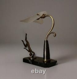 Vintage Art Deco Art Nouveau Sculpture of a Acrobat Woman in Bronze Lamp