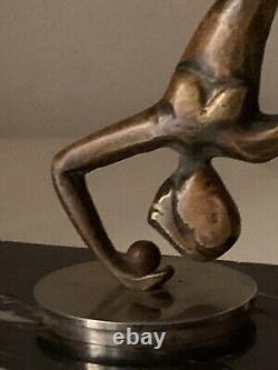 Vintage Art Deco Art Nouveau Sculpture of a Acrobat Woman in Bronze Lamp