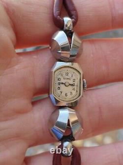 Vintage Art Deco Bernard manual winding two-tone dial women's watch