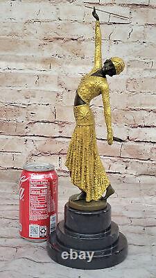 Vintage Art Deco Bronze Demetre Chiparus Dancer Woman Old Parlor Piece