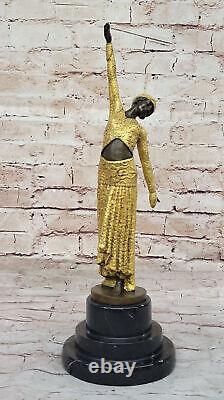 Vintage Art Deco Bronze Demetre Chiparus Dancer Woman Old Parlor Piece