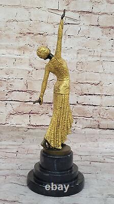 Vintage Art Deco Bronze Demetre Chiparus Dancer Woman Old Parlor Piece