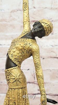 Vintage Art Deco Bronze Demetre Chiparus Dancer Woman Old Parlor Piece