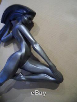 Vintage Naked Nude Naiade Woman Statue Statue Woman Nude Art Deco