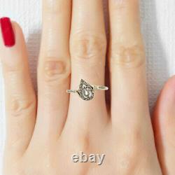 Vintage Ring Old Woman White Gold 18k Carat Diamond