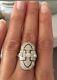 Vintage Style Art Deco Diamond Women's Engagement Ring 14k White Gold On S925