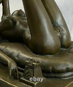 Vintage Style Preiss German Art Deco Erotic Nude Woman Old Bronze Statue Nr