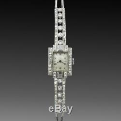 Watch Lady Art Deco Platinum 1930 Diamonds. Mechanical