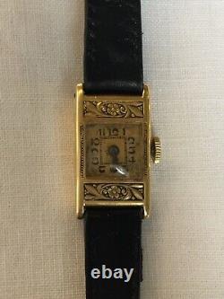 Watch Old Woman In Gold (1925) Ornate, Art Deco Decor, Black Leather