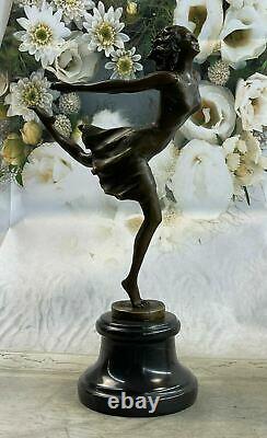 Western Bronze Marble Art Deco Sculpture Sexy Statue Nude Woman Erotic Girl Hot