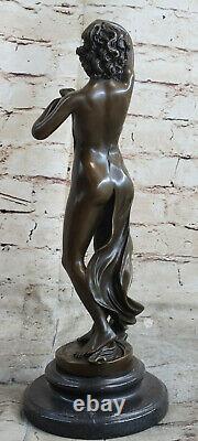 Western Bronze Marble Art Deco Sculpture Statue Sexy Chair Woman Erotic Girl