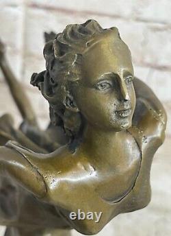 Western Bronze Marble Art Deco Sculpture Statue Sexy Chair Woman Girl Erotic