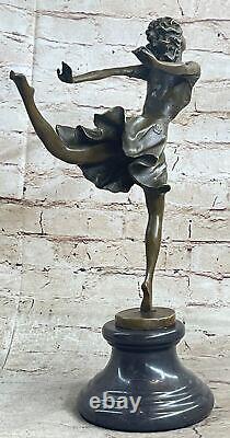 Western Bronze Marble Art Deco Sculpture Statue Sexy Nude Woman Girl Erotic