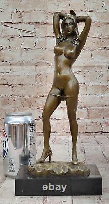 Western Classic Nude Girl Art Deco Sculpture Bronze Marble Female Statue