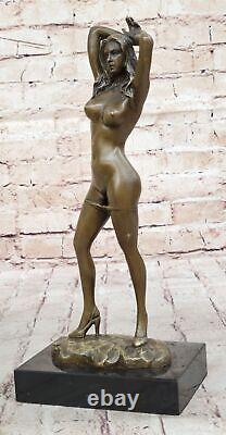 Western Classic Nude Girl Art Deco Sculpture Bronze Marble Female Statue