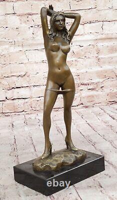 Western Classic Nude Girl Art Deco Sculpture Bronze Marble Female Statue