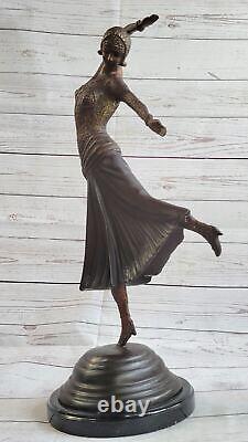Woman Dancer Bronze Statue by Chiparus Sculpture Large Figurine Art Deco