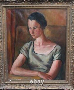 Woman with a boyish haircut important painting by Clément SERVEAU (1886-1972)