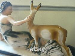 Women And Art Deco Biche Signed, Numbered From Ugo Cipriani L 52 CM