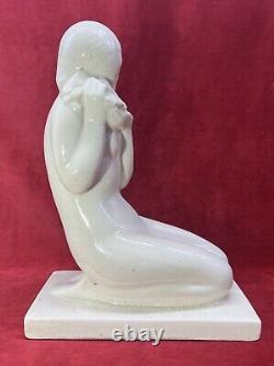 Women Nude Erotic Charles Harva Sculpture Statue Crackle Art Deco