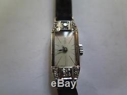 Women Wrist Watch 1930 Art Deco Platinum Diamonds