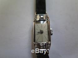 Women Wrist Watch 1930 Art Deco Platinum Diamonds