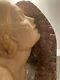 Women's Bust Of Cracked Ceramic Profile Polychrome Art Deco
