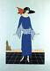 Women's Fashion: Original Art Deco Large Gouache Painting 45 X 32 Cm Tomboy Dress #6