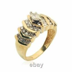 Women's Old Gold Yellow Ring 18 K Diamond Vintage Ring