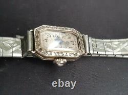 Women's Watch Or Jaune + Mechanical Diamonds Art Deco Gold Watch Diamond