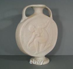 Young Vase Style Art Deco Ceramics Cracked Signed Octave Larrieu