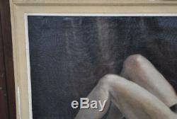 Young Woman Nude Painting Signed Hilgers 1930 Olympia Nude Art Deco