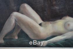 Young Woman Nude Painting Signed Hilgers 1930 Olympia Nude Art Deco
