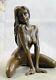 100% Solide Véritable Bronze Sculpture Art Déco Nu Femme Fille Femme Sculpture