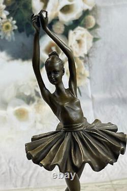 12 Haut Femme Ballerine Ballet Bronze Sculpture Statue Jeune Fille Art Déco L