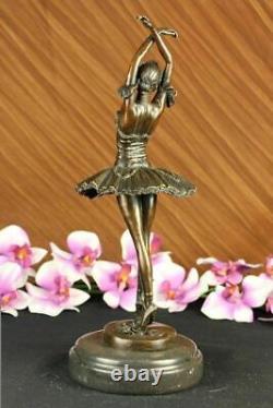 13 Haut Femme Ballerine Ballet Bronze Sculpture Statue Jeune Fille Art Déco L