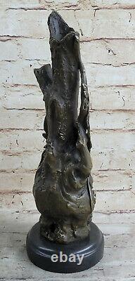 14.5 Ouest Art Déco Pure Bronze L'Europe Femme Fille Foire Jeune Sculpture Vase