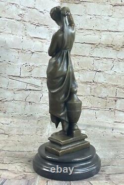 14 Western Art Déco Bronze Marbre L'Europe Femme Fille Femme Foire Sculpture