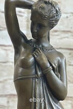 14 Western Art Déco Bronze Marbre L'Europe Femme Fille Femme Foire Sculpture