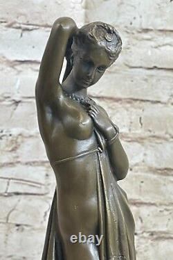 14 Western Art Déco Bronze Marbre L'Europe Femme Fille Foire Maiden Sculpture