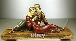 1920/1930 A Godard Statue Sculpture Art Deco Femme Elegante Pt. Chryselephantine