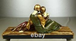 1920/1930 A Godard Statue Sculpture Art Deco Femme Elegante Pt. Chryselephantine