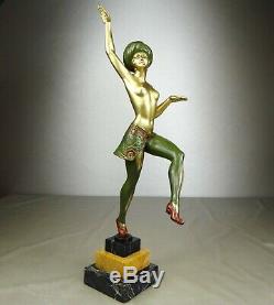 1920/1930 H Molins Grd Statue Sculpture Art Deco Danseuse Femme Nue Orientaliste