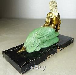 1920/1930 U Cipriani Rar Statue Sculpture Art Deco Patine Chryselephantine Femme