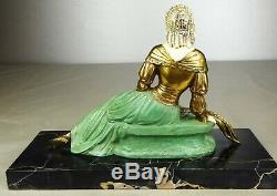 1920/1930 U Cipriani Rar Statue Sculpture Art Deco Patine Chryselephantine Femme
