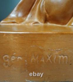 1920/30 Geo Maxim G Omerth Statue Sculpture Art Deco Terre Cuite Diane Femme Nu