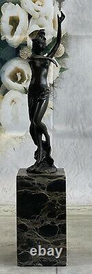 1930s Art Déco Bronze Métal Statue Chair Danseuse Original Milo Figurine Femme