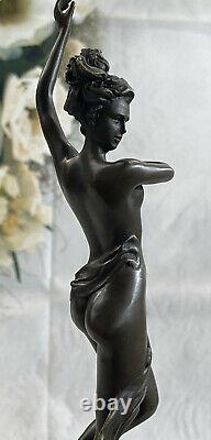 1930s Art Déco Bronze Métal Statue Chair Danseuse Original Milo Figurine Femme